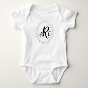 Body Para Bebê Chá de fraldas conhecido Monogrammed personalizad