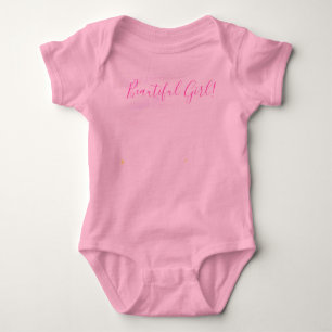 Body Para Bebê Chá de fraldas de Aquarela Rosa