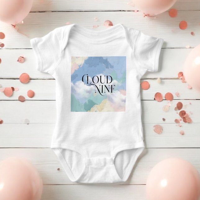 Body Para Bebê Chá de fraldas de Pastel Elegante Cloud Nine (Criador carregado)