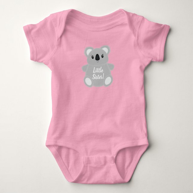 Body Para Bebê Chá de fraldas de Urso Koala Rosa (Frente)