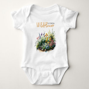 Body Para Bebê Chá de fraldas Floral Russo de Flor Amarelo Boho