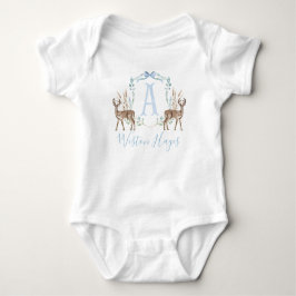Body Para Bebê Chá de fraldas Preppy Southern Blue Deer Boy