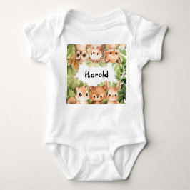 Body Para Bebê Chá de fraldas Woodland Boy