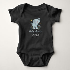 Body Para Bebê Chá Elefante Azul Bebê Adorável