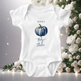 Body Para Bebê Chá-T-Shirt Blue Pumpkin Watercolor Baby Boy