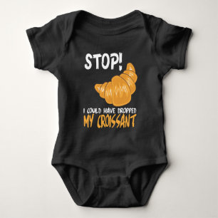 Body Para Bebê Chalaça engraçada da comida do Croissant