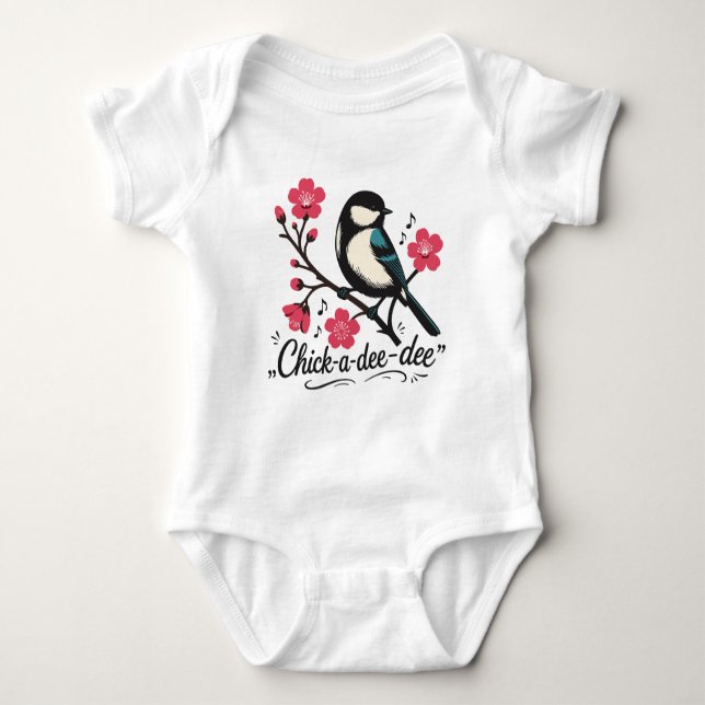 Body Para Bebê Chamada de passarinho chick-a-dee-dee-dee (Frente)