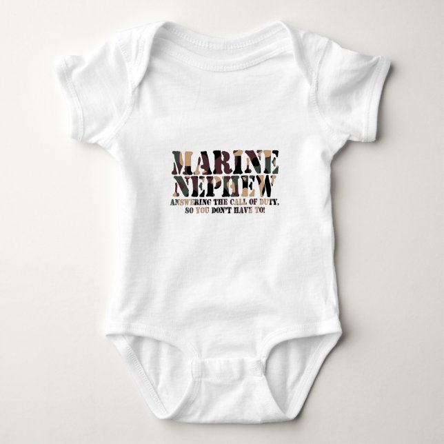 Body Para Bebê Chamada de resposta do sobrinho marinho (Frente)
