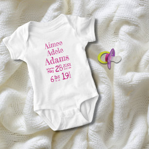 Body Para Bebê Chapéus de Nascimento Personalizados   Magenta