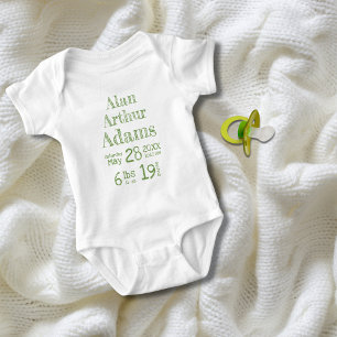 Body Para Bebê Chapéus de Nascimento Personalizados Verde