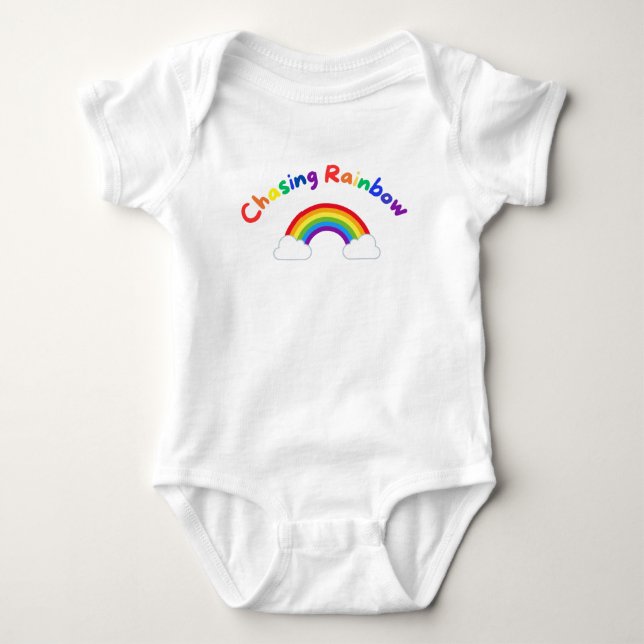 Body para bebê Chasing Rainbow presente de babysho (Frente)