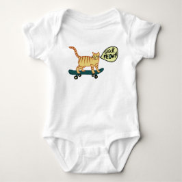 Body Para Bebê Check Meowt Punny Skateboard Tabby Cat