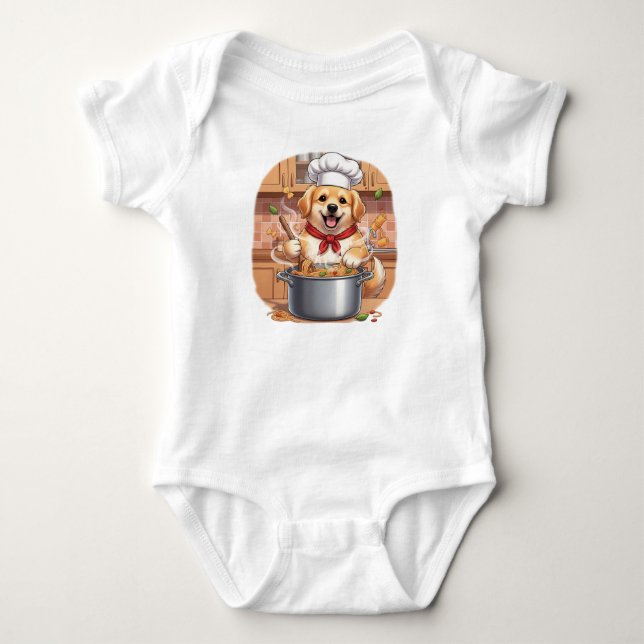 Body Para Bebê Chef Pawsta (Frente)