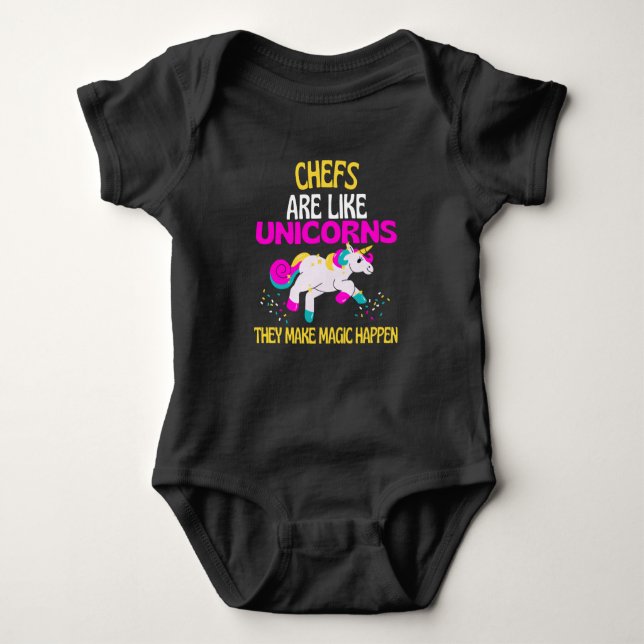 Body Para Bebê Chef Unicorn, Magia Chefs Cooks (Frente)
