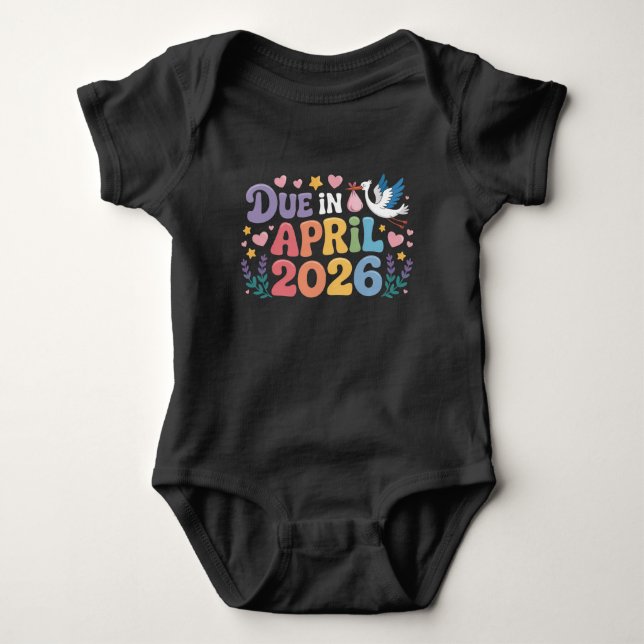 Body Para Bebê Chegando em Abril de 2026, Nova Mamãe Grávida (Frente)