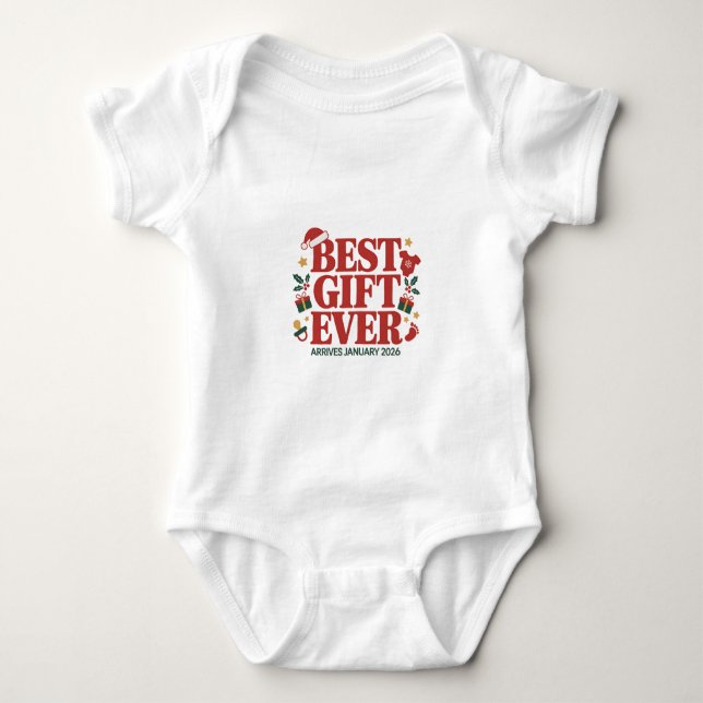 Body Para Bebê Chegou o melhor presente no Casal de Natal de jane (Frente)