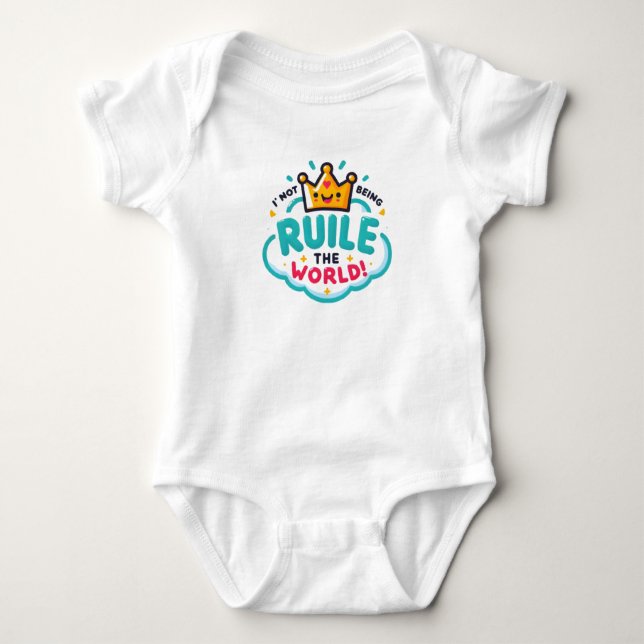 Body Para Bebê Children's bodysuit with a funny inscription (Frente)