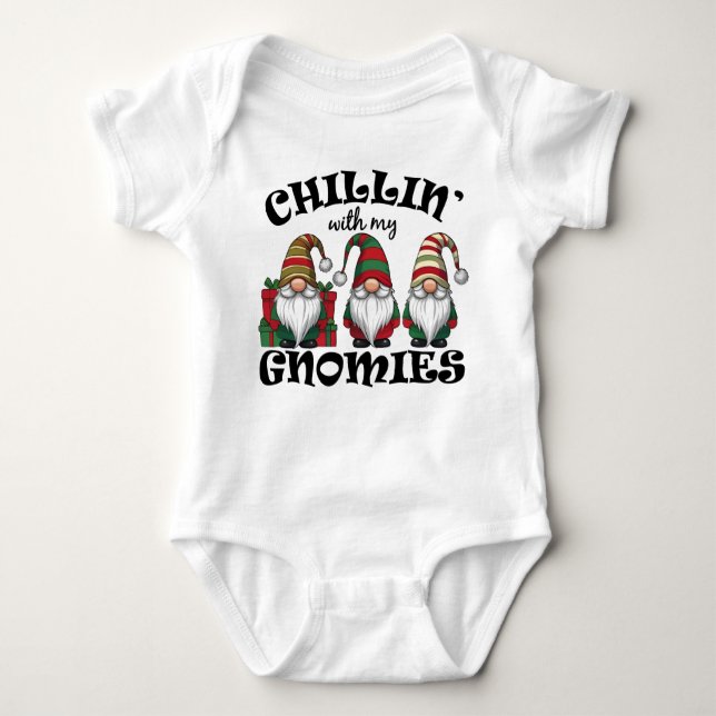 Body Para Bebê Chillin with my Gnomies Hanging Out Gnome (Frente)