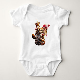 Body Para Bebê Chipmunk Com Pine Cone Tree