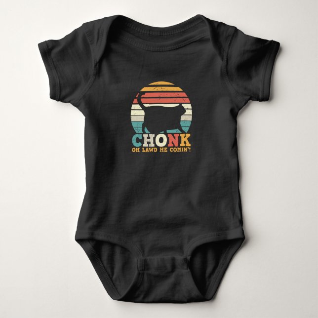 Body Para Bebê Chonk Oh Lawd ele está vindo (Frente)