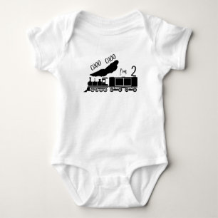 Body Para Bebê Choo Choo, sou 2, segundo aniversário Toddler T-sh