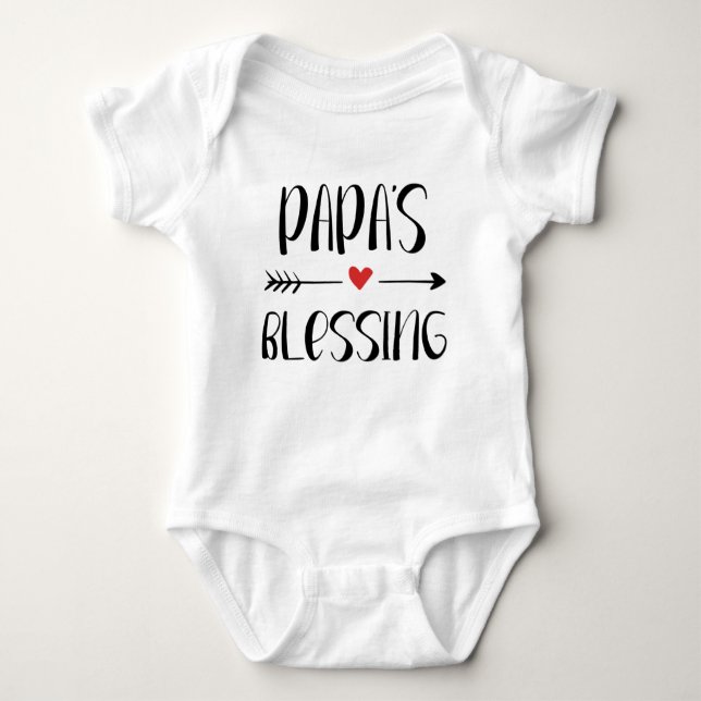 Body Para Bebê Christelijk baby romper - Papa's Blessing. (Frente)