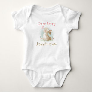 Body Para Bebê Christian Faith Girls Eu sou Tão Hoppy Jesus me am