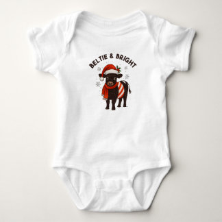 Body Para Bebê Christmas Baby Beltie Farmer Belted Galloway Cow