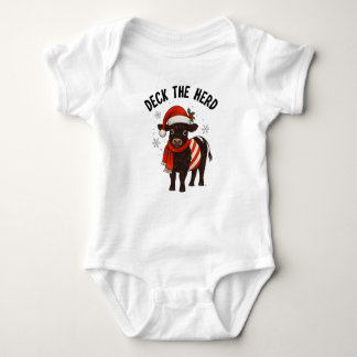 Body Para Bebê Christmas Baby Beltie Farmer Belted Galloway Cow