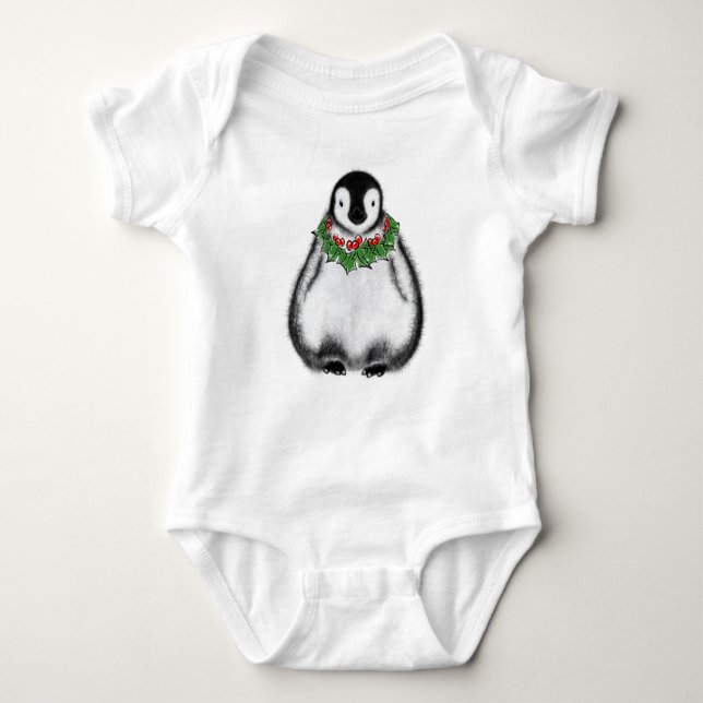 Body Para Bebê Christmas baby penquin (Frente)