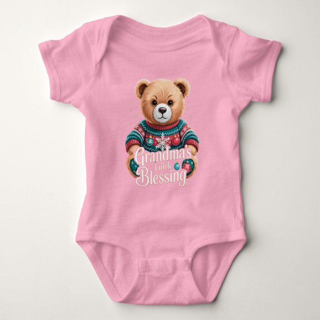 Body Para Bebê Christmas Gifts for Grandkids Grandma’s Blessing (Frente)