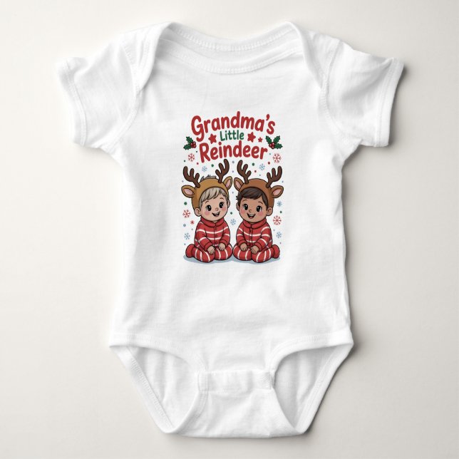 Body Para Bebê Christmas Gifts for Grandkids Reindeer Shirt (Frente)
