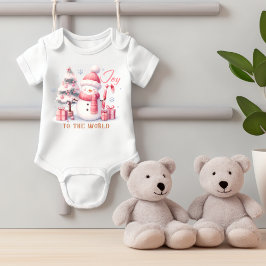 Body Para Bebê Christmas Joy to the World Baby Bodysuit
