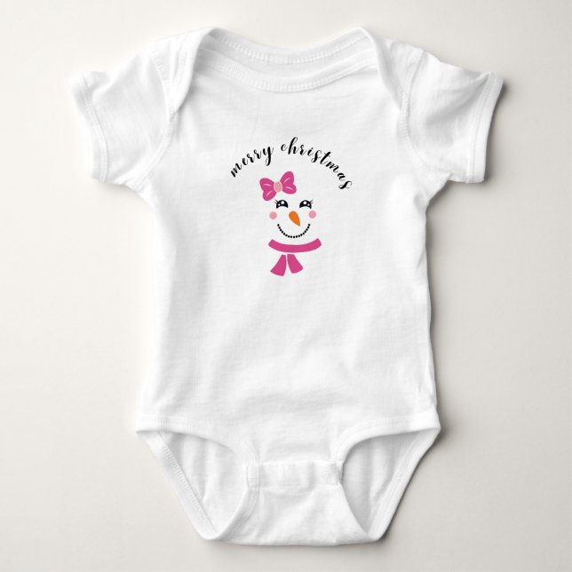 Body Para Bebê Christmas Snowman baby bodysuit (Frente)