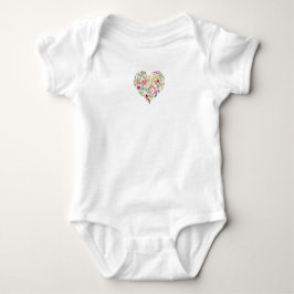 Body Para Bebê Chuva de Amor Rosa Doce Floral Coração Baby Shower