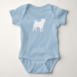 Body Para Bebê Chuva de Bebê Cachorro Pug Menino Azul Cachorrinho
