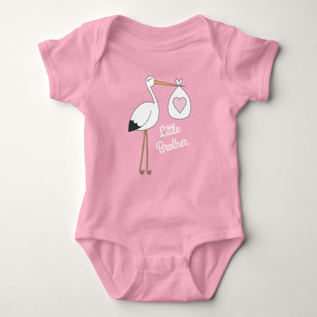 Body Para Bebê Chuva de Bebê Cegonha Rosa Menina (Frente)
