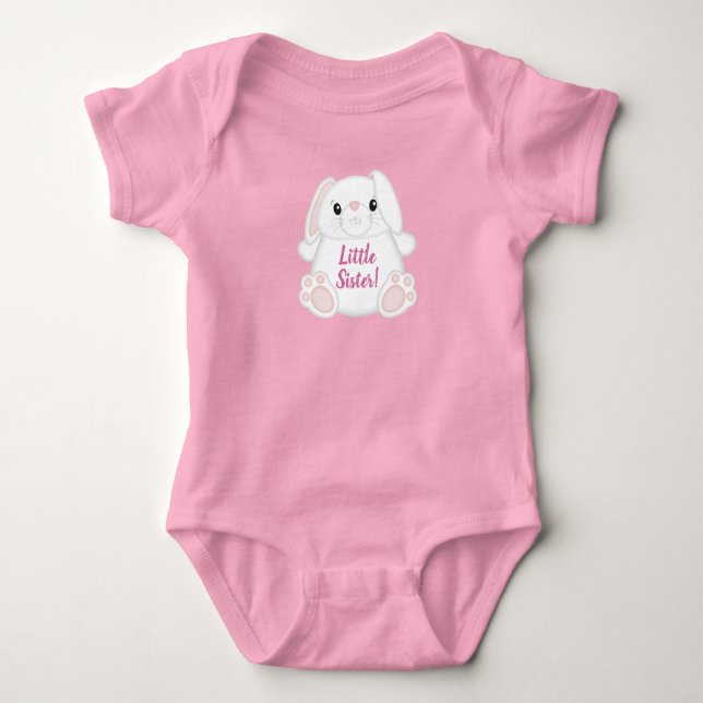 Body Para Bebê Chuva de Bebê Coelho Rosa (Frente)