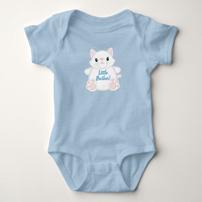 Body Para Bebê Chuva de Bebê Gatinho Azul (Frente)