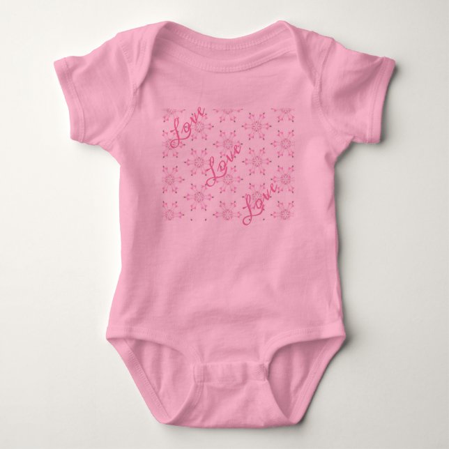 Body Para Bebê Chuva de Bebê Rosa Bebê Menina Bonita FlorPattern (Frente)