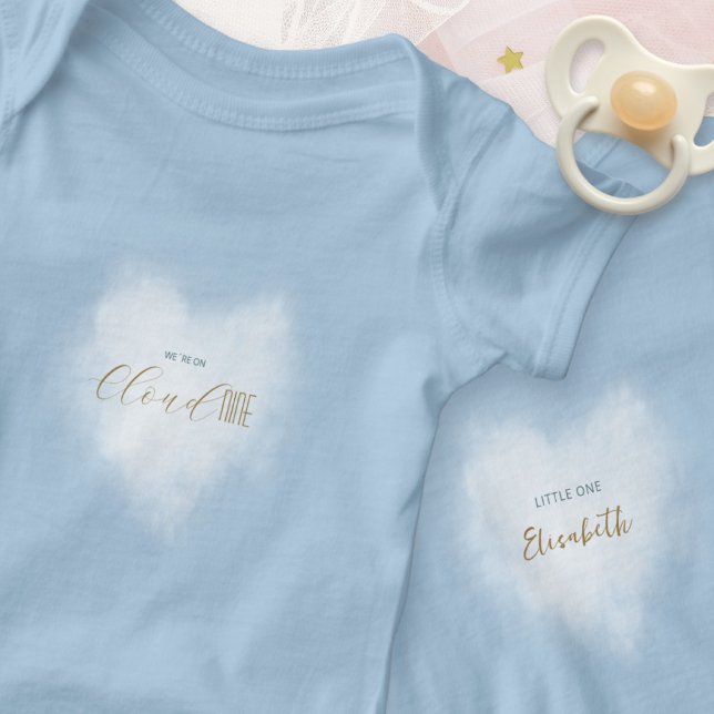 Body Para Bebê Chuva de Bênçãos Celeste Azul Baby Shower (Cloud 9 Celestial Blue Baby Shower Bodysuit ©Susanne Sachers - Sunny Mind 🌞)