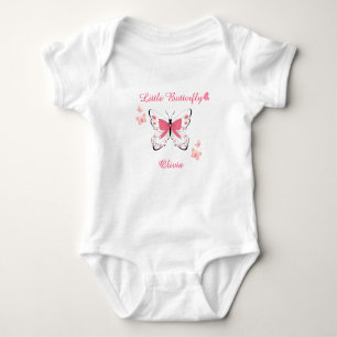 Body Para Bebê Chuva de Borboletas Baby Shower Bebê Menina Rosa