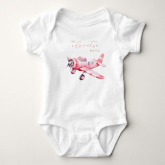 Body Para Bebê Chuva de Ideias Menina do Avião Rosa Chá de Bebê