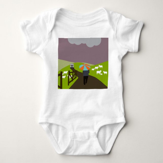 Body Para Bebê Chuva na vila (Frente)