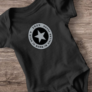 Body Para Bebê Chuveiro Dia de Nascimento Dallas Texas Estrela Es