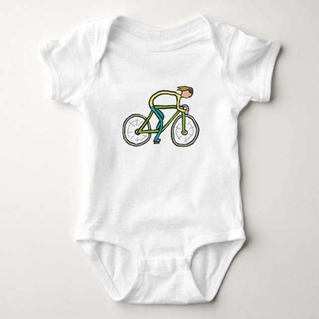Body Para Bebê Ciclista Stickman (Frente)