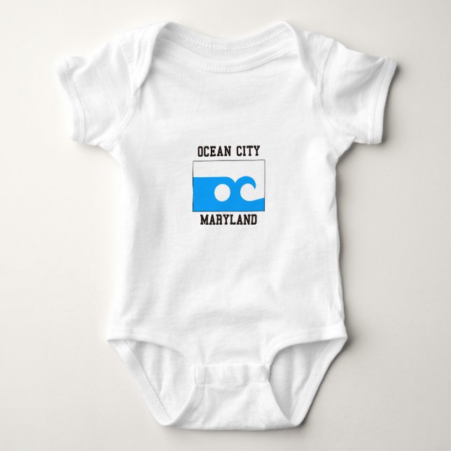 Body Para Bebê Cidade Maryland do oceano (Frente)