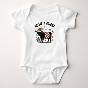 Body Para Bebê Cinto de Natal Vaca Belted Galloway Beltie Farmer