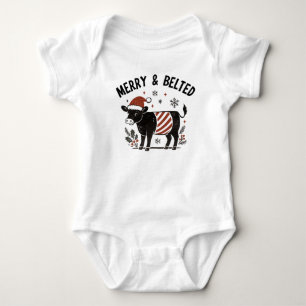 Body Para Bebê Cinto de Natal Vaca Belted Galloway Beltie Farmer
