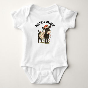 Body Para Bebê Cinto de Natal Vaca Belted Galloway Beltie Farmer